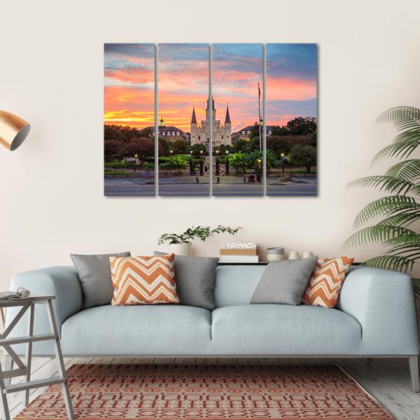 Saint Louis Cathedral In New Orleans Canvas Wall Art-1 Piece-Gallery Wrap-36" x 24"-Tiaracle