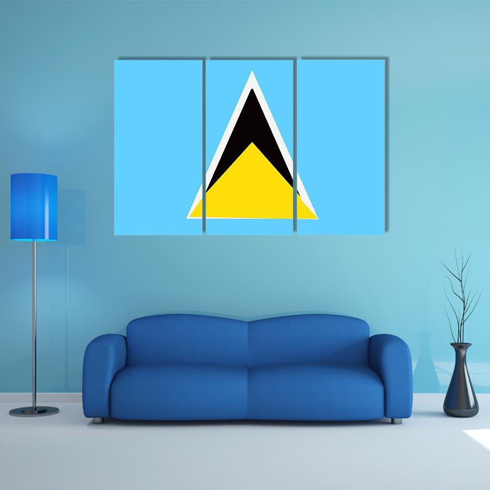 Saint Lucia Flag Canvas Wall Art-4 Pop-Gallery Wrap-50" x 32"-Tiaracle