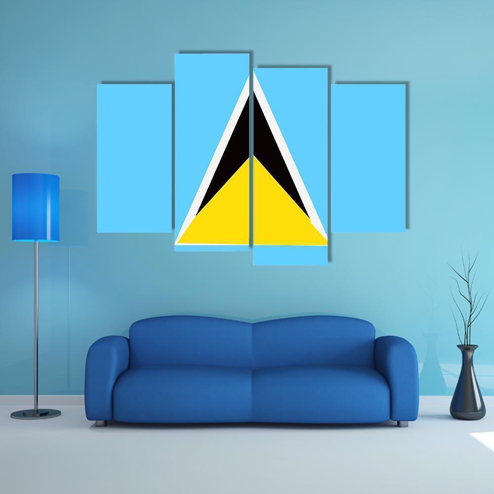 Saint Lucia Flag Canvas Wall Art-4 Pop-Gallery Wrap-50" x 32"-Tiaracle