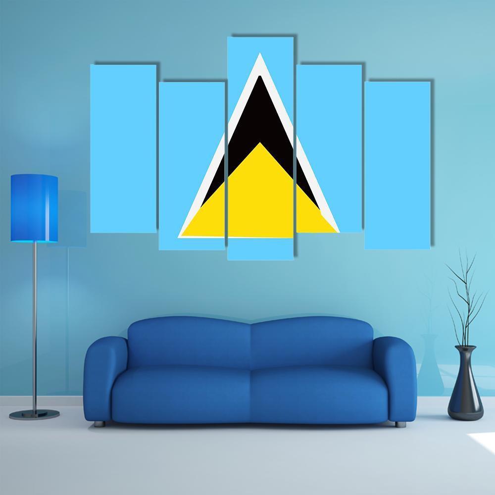 Saint Lucia Flag Canvas Wall Art-5 Pop-Gallery Wrap-47" x 32"-Tiaracle