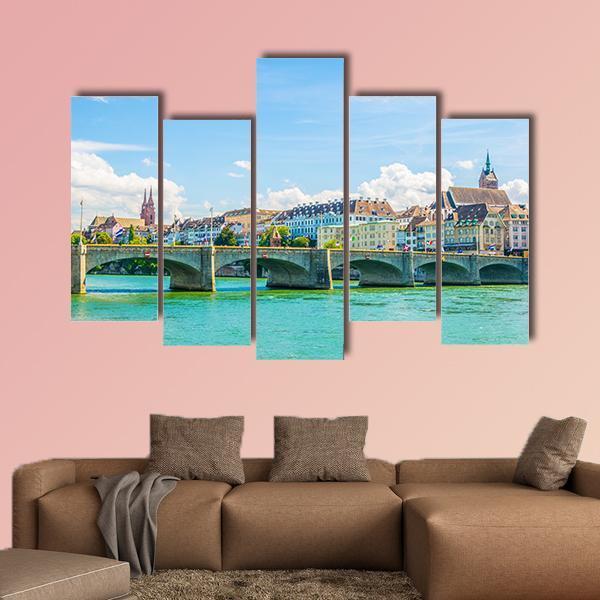 Saint Martin Church In Basel Switzerland Canvas Wall Art-5 Pop-Gallery Wrap-47" x 32"-Tiaracle