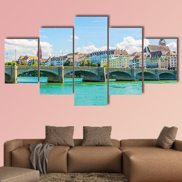 Saint Martin Church In Basel Switzerland Canvas Wall Art-5 Star-Gallery Wrap-62" x 32"-Tiaracle