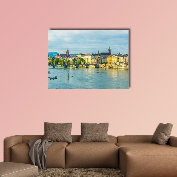 Saint Martin Church In Switzerland Canvas Wall Art-1 Piece-Gallery Wrap-48" x 32"-Tiaracle