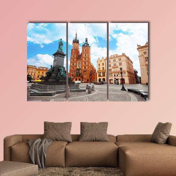 Saint Mary's Basilica In Krakow Poland Canvas Wall Art-4 Pop-Gallery Wrap-50" x 32"-Tiaracle