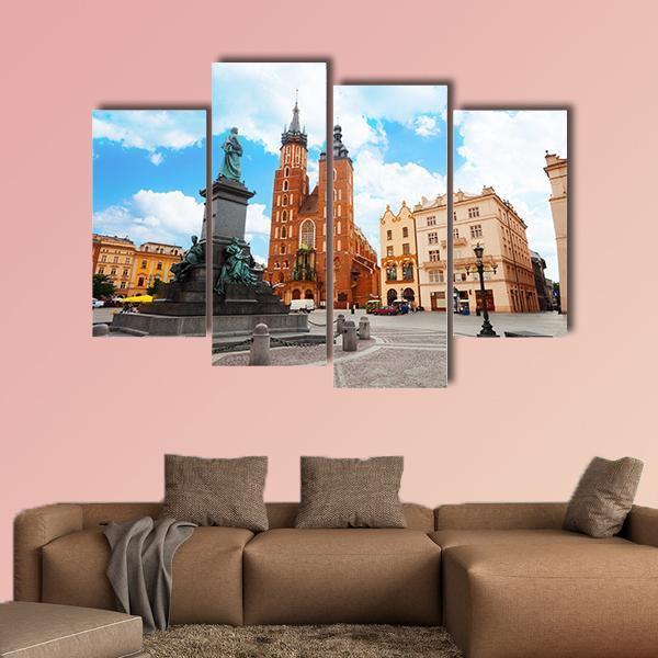 Saint Mary's Basilica In Krakow Poland Canvas Wall Art-4 Pop-Gallery Wrap-50" x 32"-Tiaracle