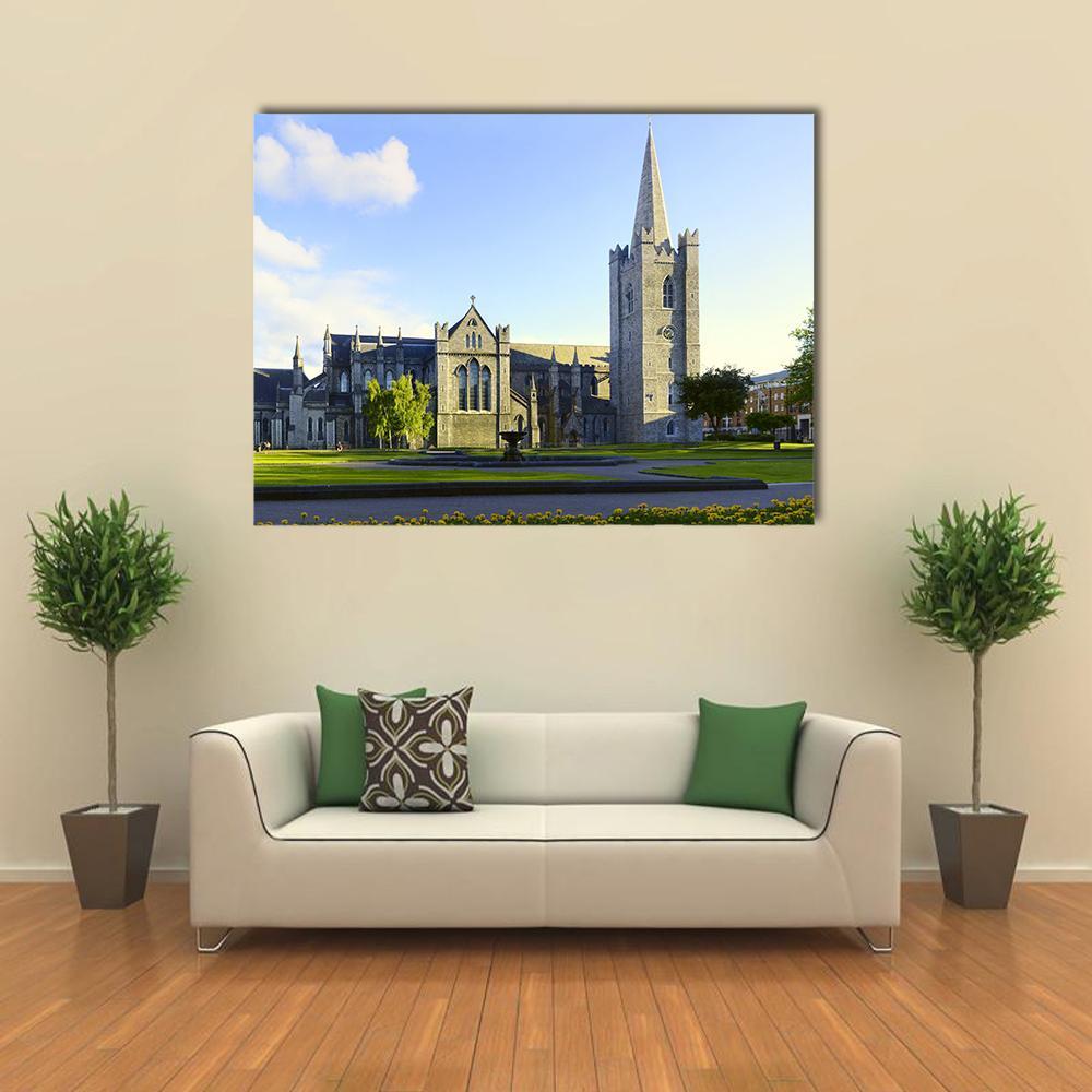 Saint Patrick Cathedral In Dublin Canvas Wall Art-1 Piece-Gallery Wrap-48" x 32"-Tiaracle