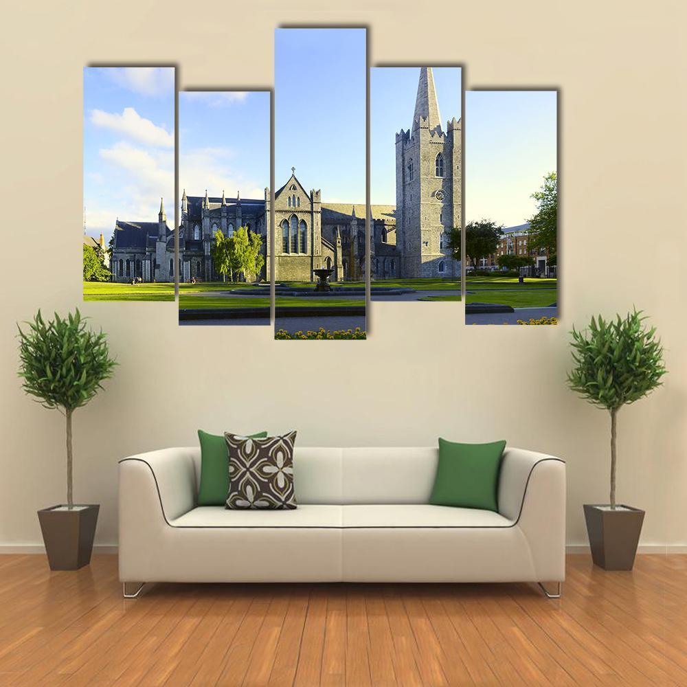 Saint Patrick Cathedral In Dublin Canvas Wall Art-5 Pop-Gallery Wrap-47" x 32"-Tiaracle