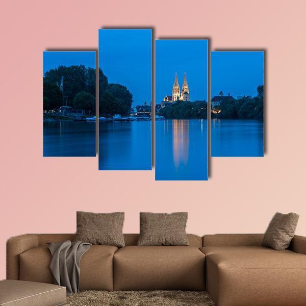 Saint Peter Cathedral At Blue Hour Canvas Wall Art-4 Pop-Gallery Wrap-50" x 32"-Tiaracle