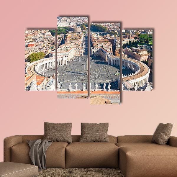 Saint Peter's Square In Vatican Canvas Wall Art-4 Pop-Gallery Wrap-50" x 32"-Tiaracle
