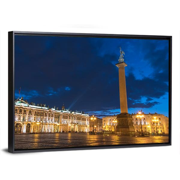 Saint Petersburg Night City Skyline Canvas Wall Art-3 Horizontal-Gallery Wrap-25" x 16"-Tiaracle