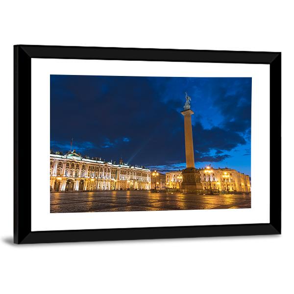 Saint Petersburg Night City Skyline Canvas Wall Art-3 Horizontal-Gallery Wrap-25" x 16"-Tiaracle