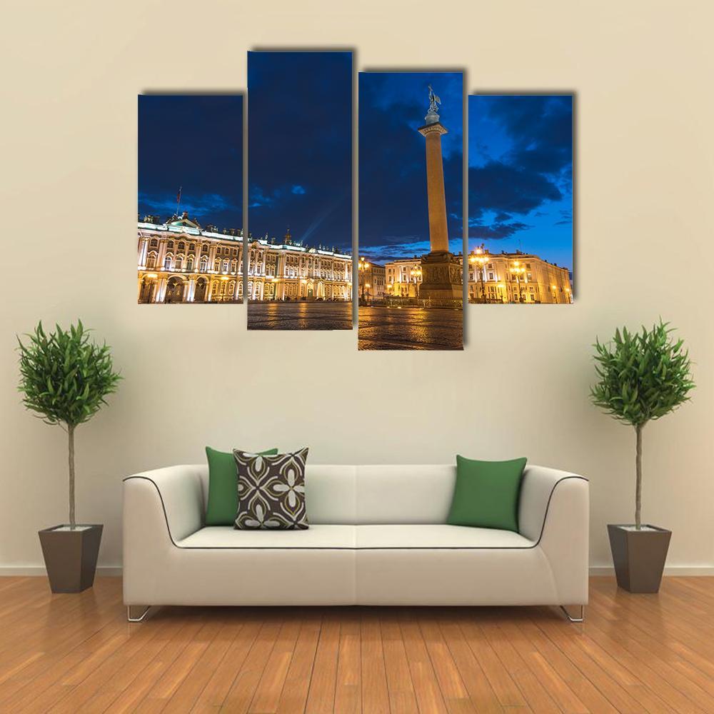 Saint Petersburg Night City Skyline Canvas Wall Art-4 Pop-Gallery Wrap-50" x 32"-Tiaracle