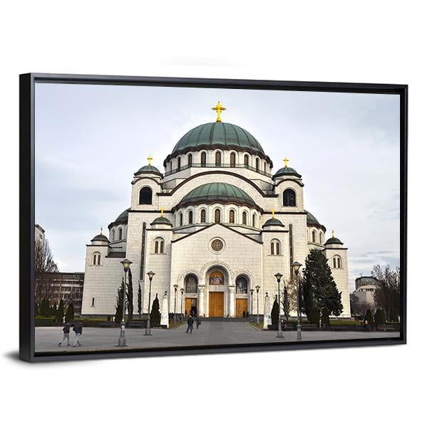 Saint Sava Church Canvas Wall Art-3 Horizontal-Gallery Wrap-25" x 16"-Tiaracle