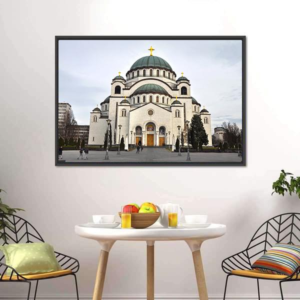 Saint Sava Church Canvas Wall Art-3 Horizontal-Gallery Wrap-25" x 16"-Tiaracle