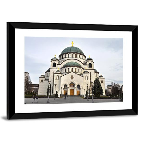 Saint Sava Church Canvas Wall Art-3 Horizontal-Gallery Wrap-25" x 16"-Tiaracle