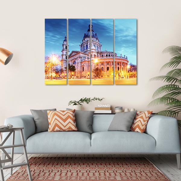 Saint Stephen Basilica In Budapest Canvas Wall Art-4 Horizontal-Gallery Wrap-34" x 24"-Tiaracle