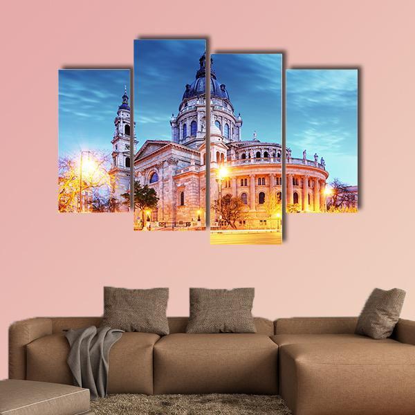 Saint Stephen Basilica In Budapest Canvas Wall Art-4 Pop-Gallery Wrap-50" x 32"-Tiaracle