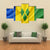 Saint Vincent And Grenadines Waving Flag Canvas Wall Art-3 Horizontal-Gallery Wrap-25" x 16"-Tiaracle