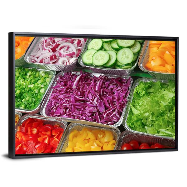 Salad Bar Canvas Wall Art-5 Horizontal-Gallery Wrap-22" x 12"-Tiaracle