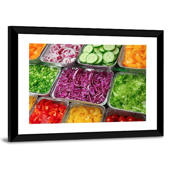 Salad Bar Canvas Wall Art-3 Horizontal-Gallery Wrap-25" x 16"-Tiaracle