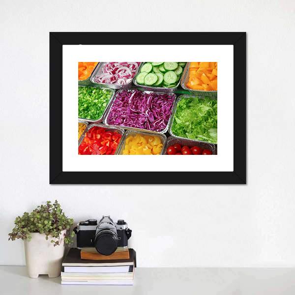 Salad Bar Canvas Wall Art-3 Horizontal-Gallery Wrap-25" x 16"-Tiaracle