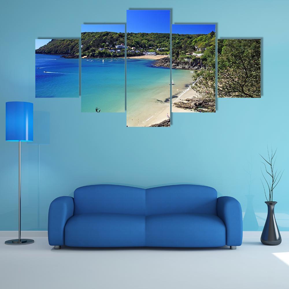 Salcombe Ria In South Devon Canvas Wall Art-5 Star-Gallery Wrap-62" x 32"-Tiaracle