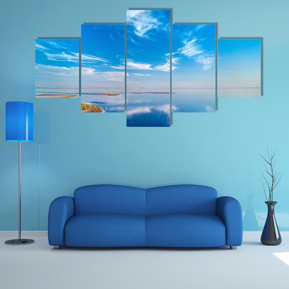 Salt Lake In Tunisia Canvas Wall Art-5 Star-Gallery Wrap-62" x 32"-Tiaracle