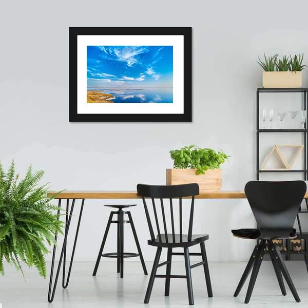 Salt Lake In Tunisia Canvas Wall Art-3 Horizontal-Gallery Wrap-25" x 16"-Tiaracle
