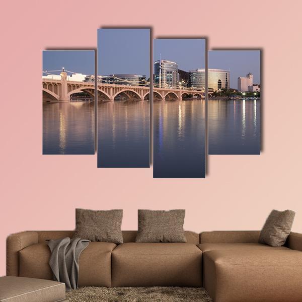 Salt River At Tempe Town Lake Canvas Wall Art-4 Pop-Gallery Wrap-50" x 32"-Tiaracle