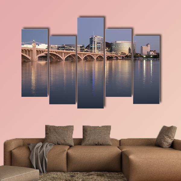 Salt River At Tempe Town Lake Canvas Wall Art-5 Pop-Gallery Wrap-47" x 32"-Tiaracle
