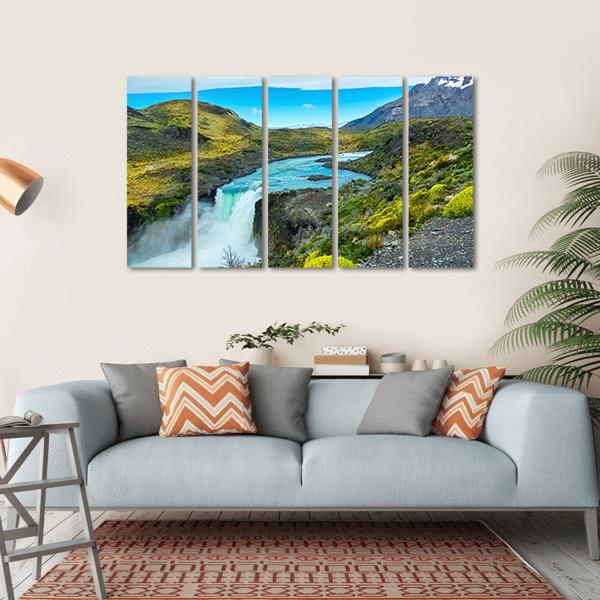 Salto Grande waterfall In Chile Canvas Wall Art-5 Horizontal-Gallery Wrap-22" x 12"-Tiaracle