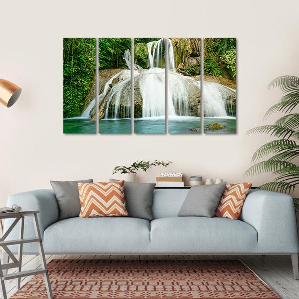 Saluopa Waterfall In Tentena Indonesia Canvas Wall Art-5 Horizontal-Gallery Wrap-22" x 12"-Tiaracle