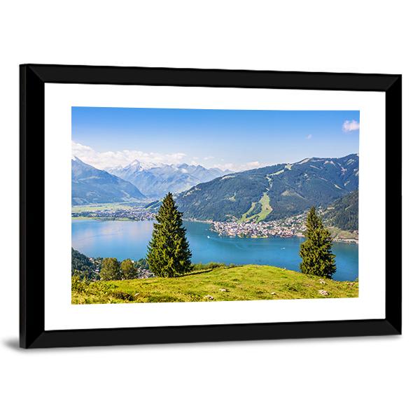 Salzburger Land With Lake Canvas Wall Art-3 Horizontal-Gallery Wrap-25" x 16"-Tiaracle