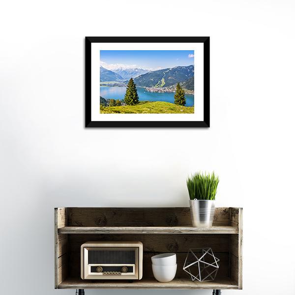 Salzburger Land With Lake Panoramic Canvas Wall Art-1 Piece-36" x 12"-Tiaracle