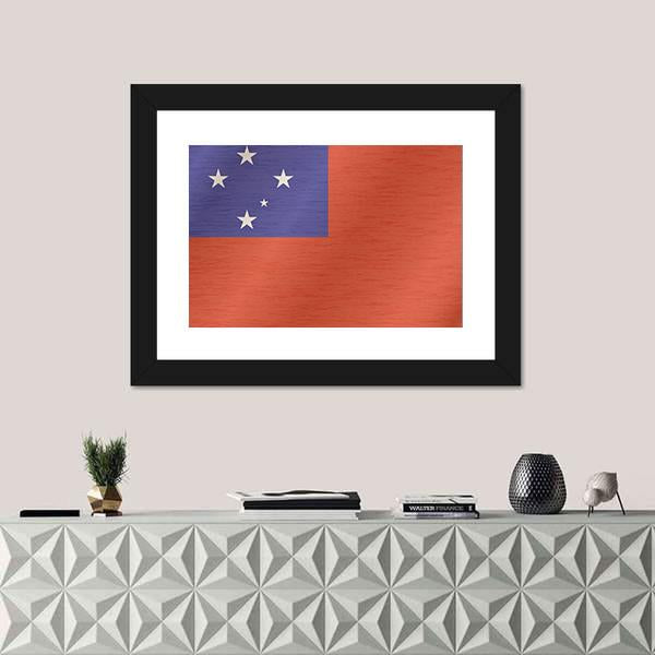 Samoa Flag Canvas Wall Art-1 Piece-Framed Print-20" x 16"-Tiaracle