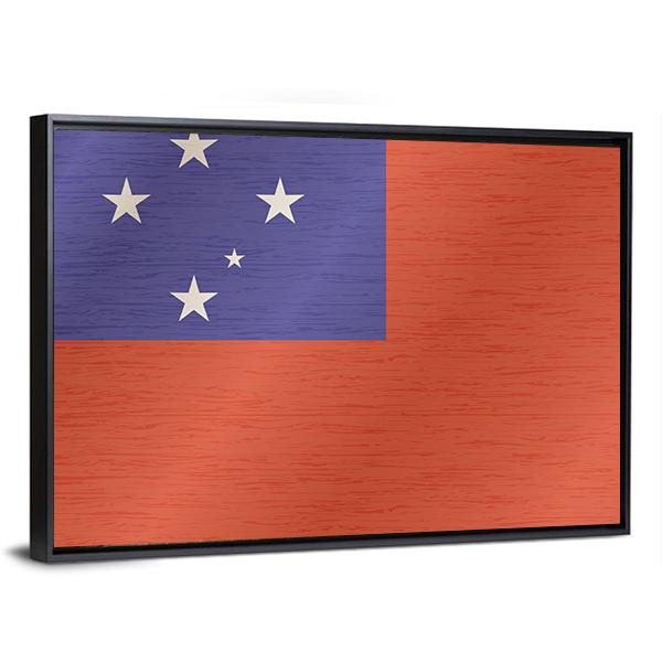 Samoa Flag Canvas Wall Art-3 Horizontal-Gallery Wrap-25" x 16"-Tiaracle