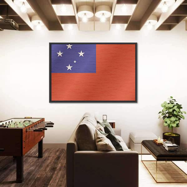 Samoa Flag Canvas Wall Art-3 Horizontal-Gallery Wrap-25" x 16"-Tiaracle