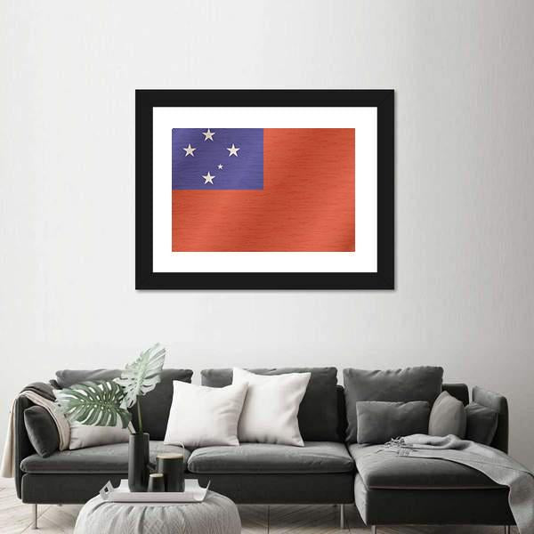 Samoa Flag Canvas Wall Art-3 Horizontal-Gallery Wrap-25" x 16"-Tiaracle