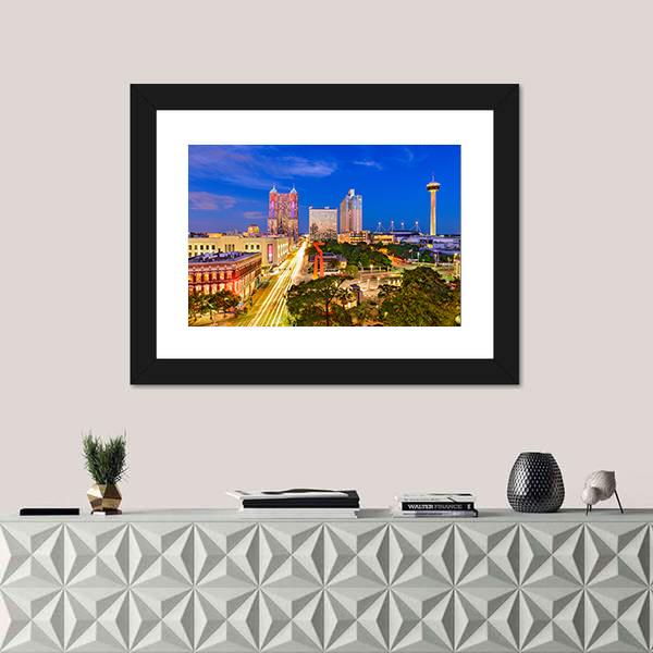 San Antonio In Texas Canvas Wall Art-1 Piece-Framed Print-20" x 16"-Tiaracle