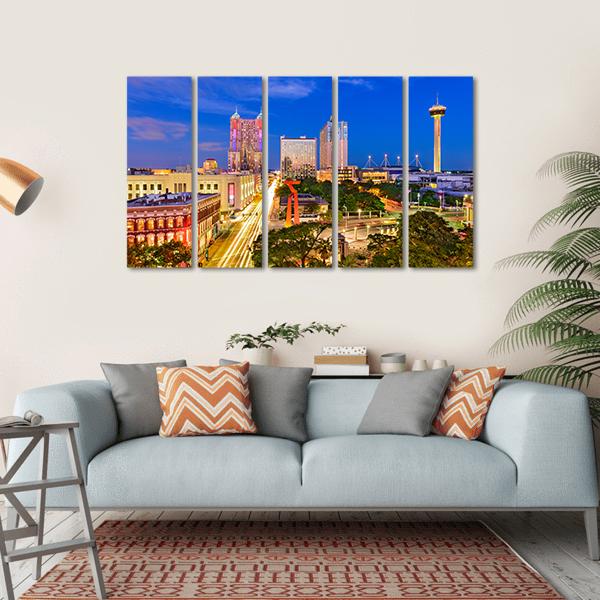 San Antonio In Texas Canvas Wall Art-5 Horizontal-Gallery Wrap-22" x 12"-Tiaracle