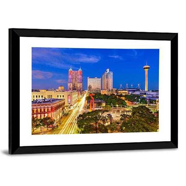 San Antonio In Texas Canvas Wall Art-3 Horizontal-Gallery Wrap-25" x 16"-Tiaracle