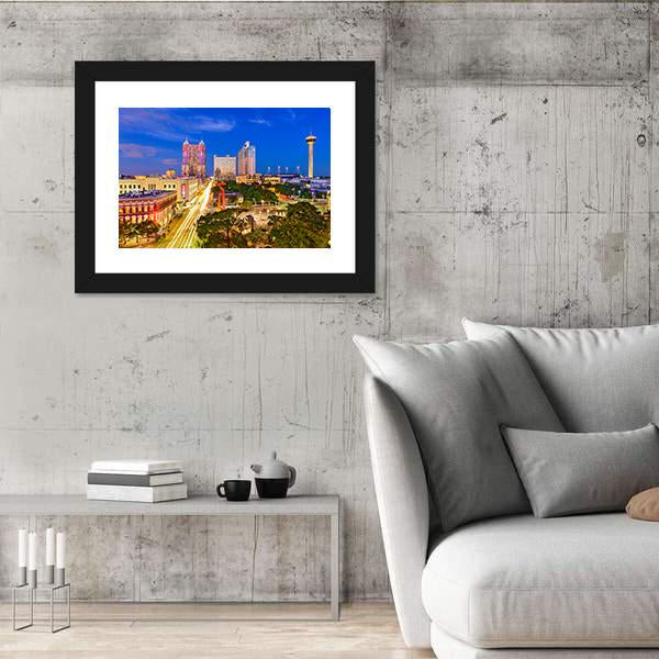 San Antonio In Texas Canvas Wall Art-3 Horizontal-Gallery Wrap-25" x 16"-Tiaracle