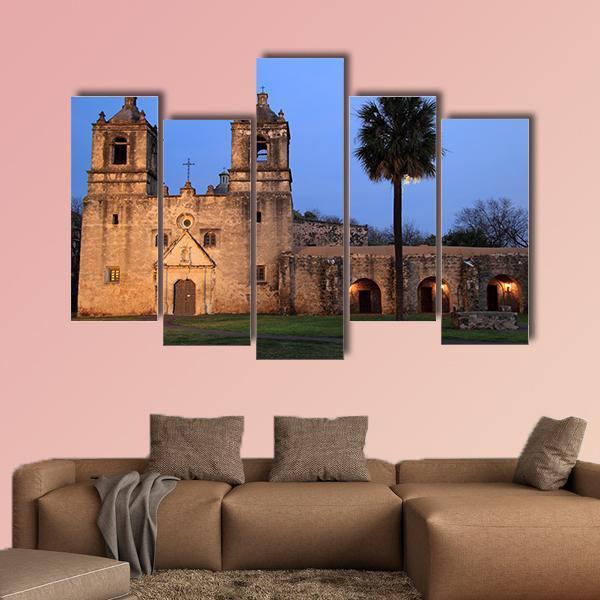 San Antonio Missions National Historical Park In Texas Canvas Wall Art-5 Star-Gallery Wrap-62" x 32"-Tiaracle