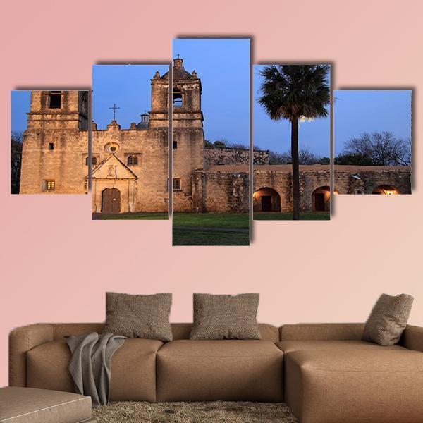 San Antonio Missions National Historical Park In Texas Canvas Wall Art-5 Star-Gallery Wrap-62" x 32"-Tiaracle