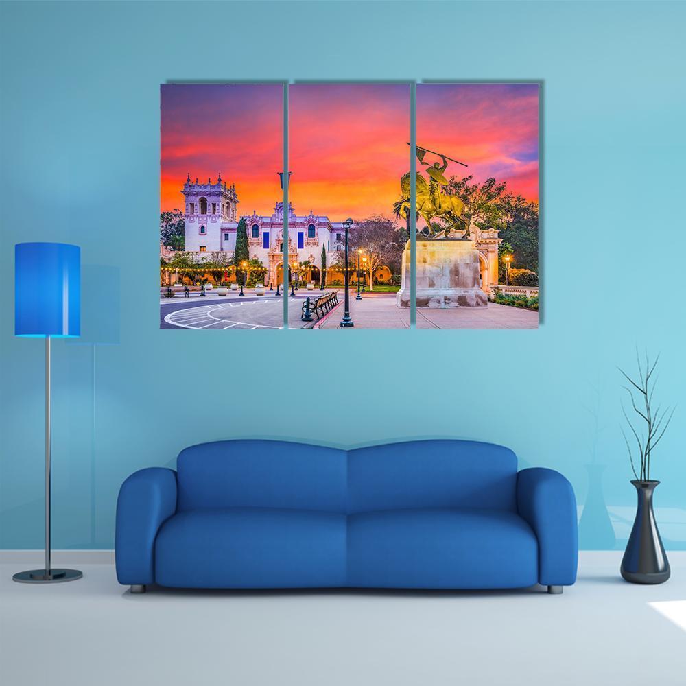 San Diego City In California At Dawn Canvas Wall Art-3 Horizontal-Gallery Wrap-37" x 24"-Tiaracle