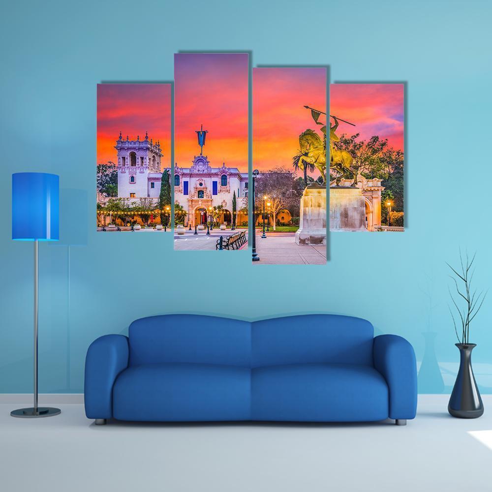 San Diego City In California At Dawn Canvas Wall Art-4 Pop-Gallery Wrap-50" x 32"-Tiaracle
