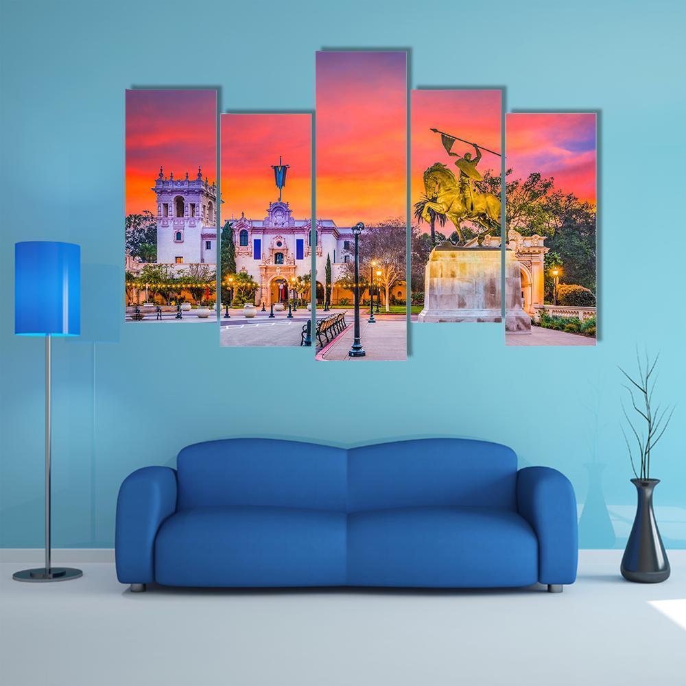 San Diego City In California At Dawn Canvas Wall Art-5 Pop-Gallery Wrap-47" x 32"-Tiaracle