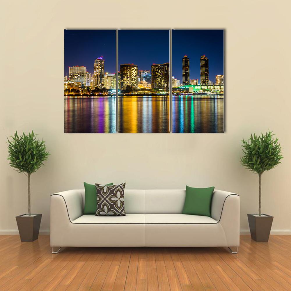 San Diego Skyline From Centennial Park Canvas Wall Art-3 Horizontal-Gallery Wrap-25" x 16"-Tiaracle