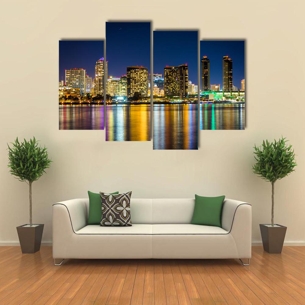 San Diego Skyline From Centennial Park Canvas Wall Art-4 Pop-Gallery Wrap-34" x 20"-Tiaracle