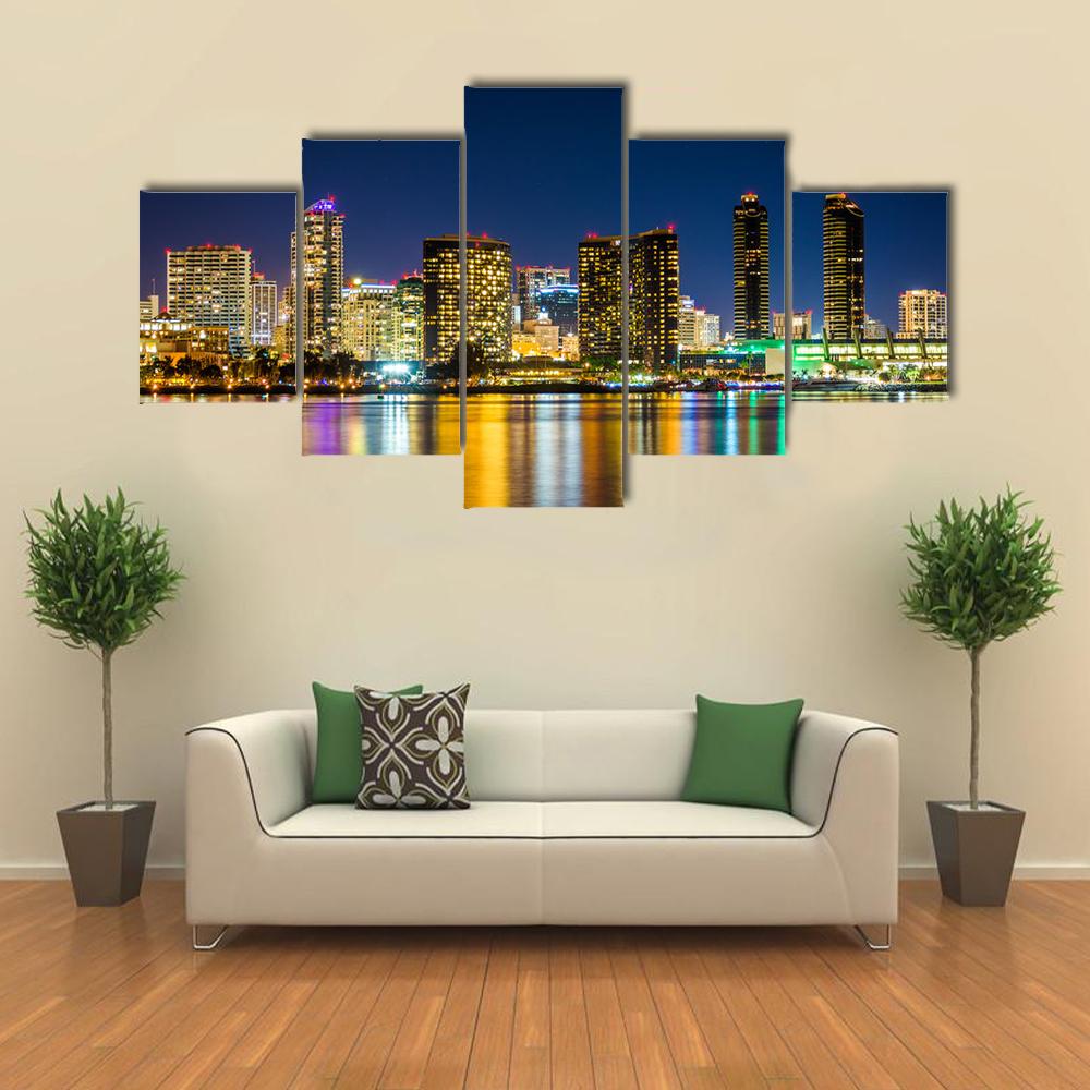 San Diego Skyline From Centennial Park Canvas Wall Art-5 Star-Gallery Wrap-42" x 21"-Tiaracle